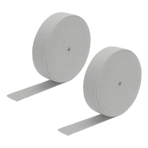 2pcs Elastic Bands for Sewing 1" 10 Yards Grey Knit Elastic Spool High Elasticity for Wigs, Waistband