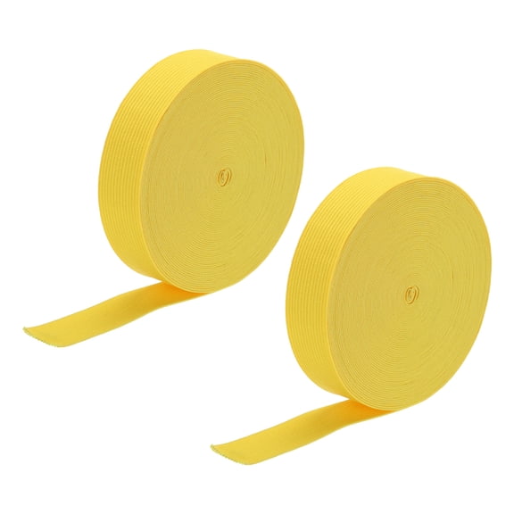 2pcs Elastic Bands for Sewing 1" 10 Yards Yellow Knit Elastic Spool High Elasticity for Wigs, Waistband