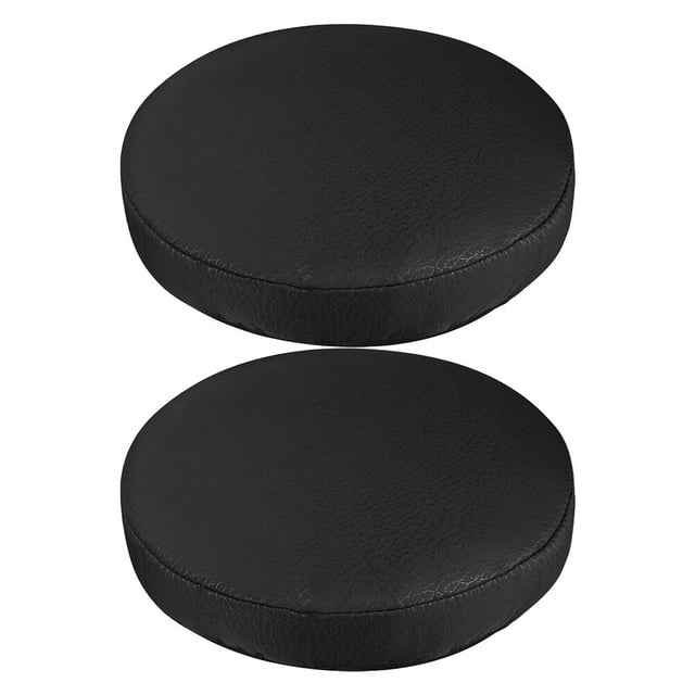 Round Stool Cover Bar Stool Cushion Covers Washable 2pcs Black