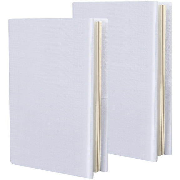 2pcs Elastic Fabric Book Covers Elastic Notebook Wraps Rectangle White 230x355x1mm