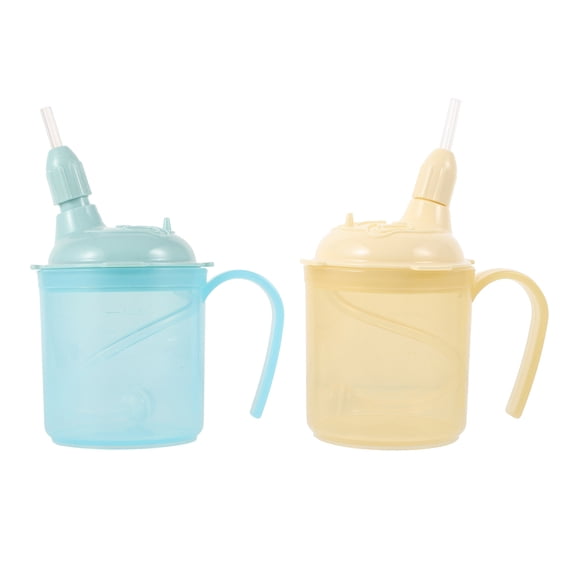 2pcs Elderly Non Spill Cups - Adult Sippy Cup With Handle And Lid For Elderly Disabled Patients - Spill Proof Water Bottle For Nursing And Liquid Food Feeding 300ml