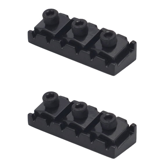 2pcs Electric Guitar Tremolo System Bridge Locking Nut String Lock Double Lock System (Black)