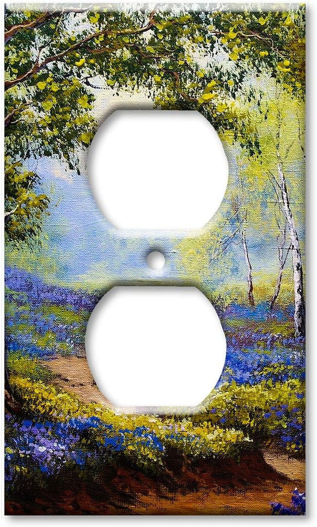 2pcs Electrical Outlet Cover Decorative Metal Wall Plate Switch Plate