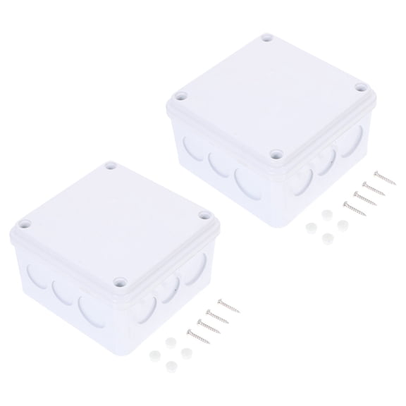 FONDOTIN Durable ABS Waterproof Junction Box for Outdoor Use White 2Pcs