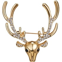 2pcs Elegant Deer Brooch Pin With Rhinestones For Women Fashionable Animal Lapel Pin For Special Occasions Elk Brooch