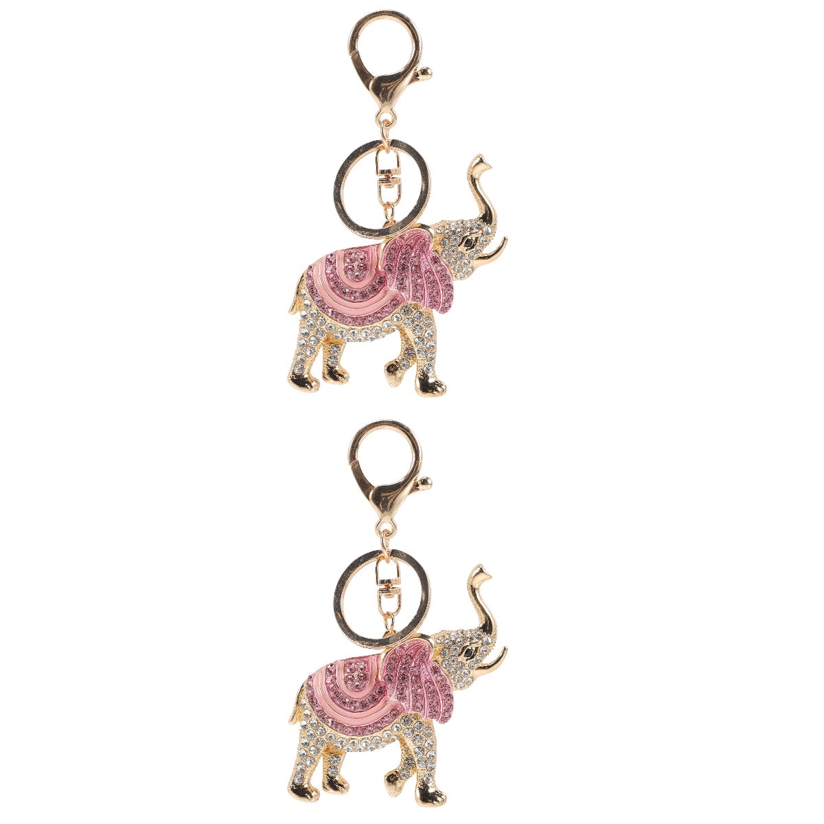 Gold Elephant Keychain with Pink Ears Gold and Pink Elephant Keychain - Etsy main image 4