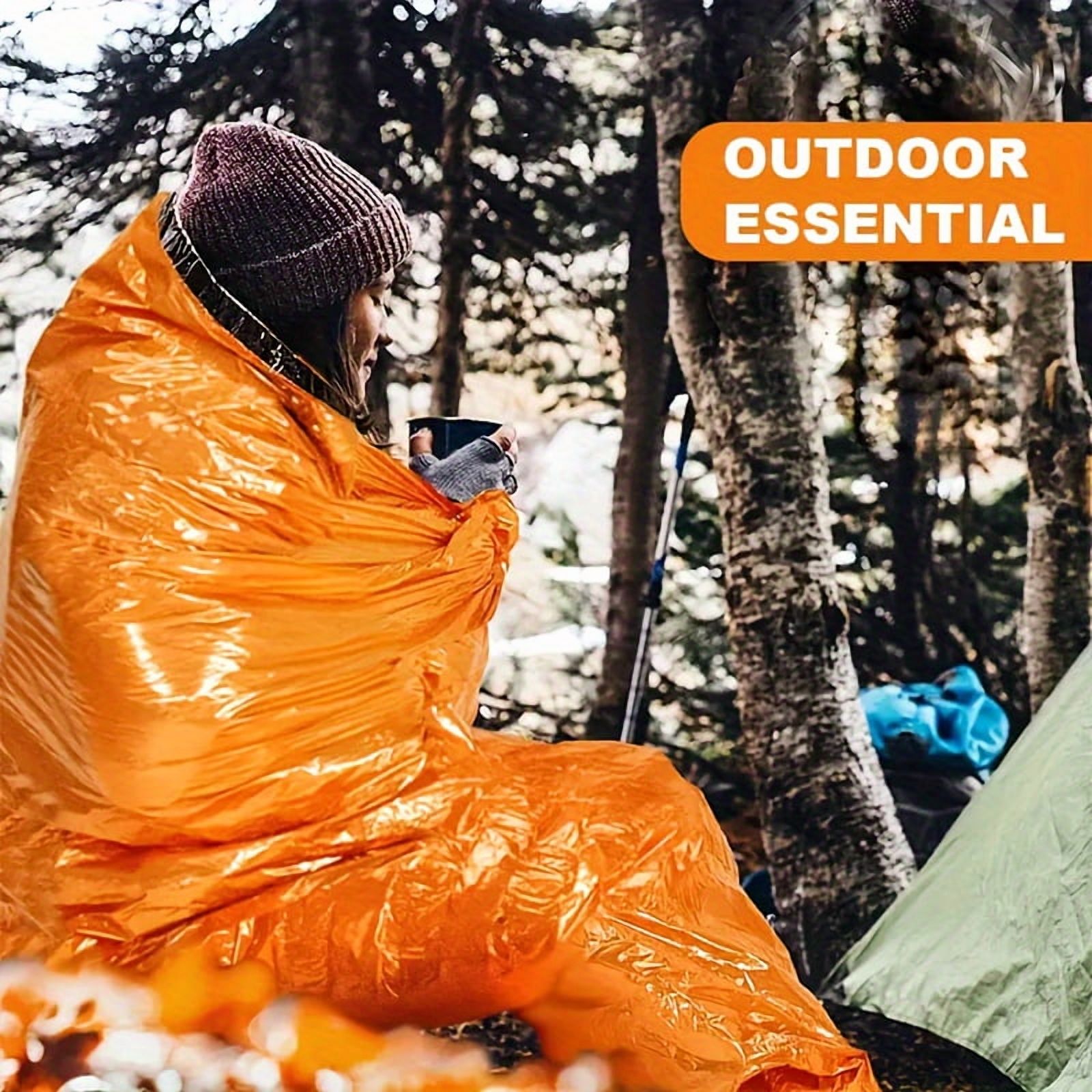 2pcs Emergency Survival Sleeping Bag Portable Thermal Sleeping Bag 