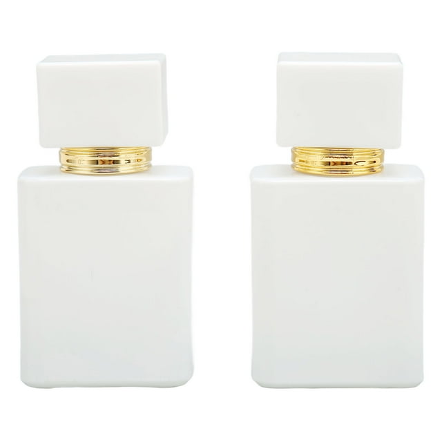2pcs Empty Glass Perfume Bottle Large Capacity Golden Nozzle Glass