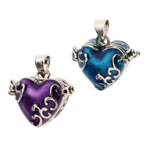 2pcs Enamel Cremation Memorial Urn Pendant Necklace Keepsake