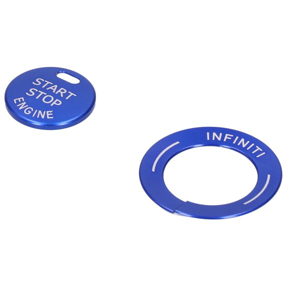 2pcs Engine Start Stop Button Trim Cover Aluminum Alloy Decor Fit for Infiniti Q50 Q50L QX60Blue