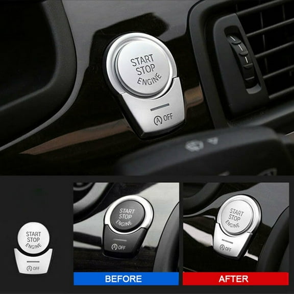 2pcs Engine Start Stop Push Switch Button Cover Compatible with For BMW 5 Series F10 F07 Chrome High Consistency