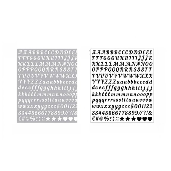 2pcs English Uppercase and Lowercase Alphanumeric Symbol Stickers, Self-adhesive DIY Ledger Label Stickers