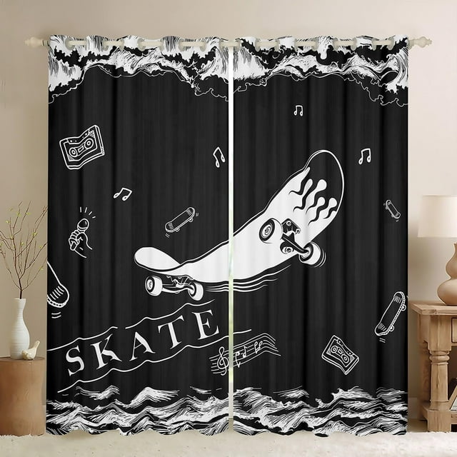 2pcs Erosebridal Basketball Thin Curtains for Boys Kids Sports Curtains