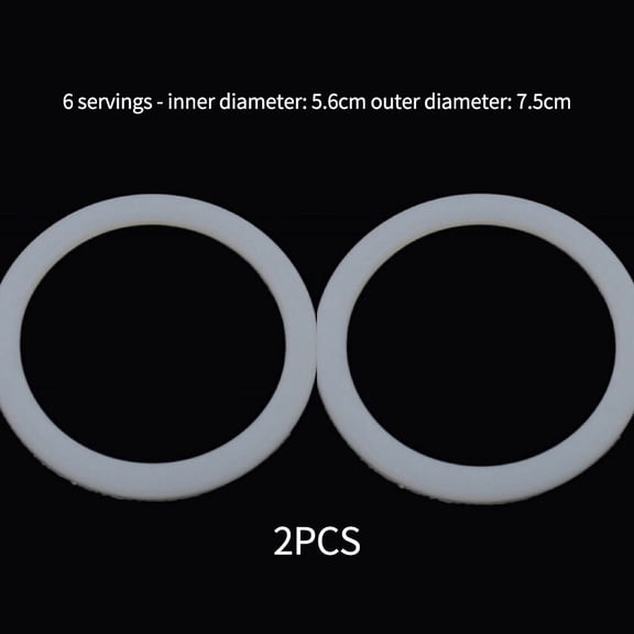 2pcs Espresso Pot Maker Cups Sealing Ring Silicone Coffee Accessories 2/4/6/9 Cup 6 Cups Inside Diameter 5.6cm Outside Diameter 7.5cm