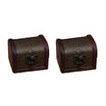 thumbnail image 1 of Supvox 2Pcs Small Wooden Jewelry Box Dark Brown Trinket Organizer for Drawer, 1 of 7