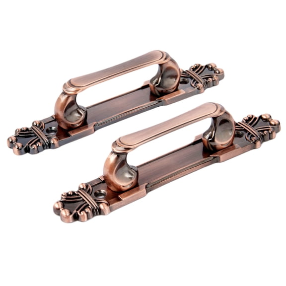 2 Sets European Vintage Handle Door Pull Home Accessory Cabinet Knob Wardrobe Cupboard Zinc Alloy 165mm Antique Bronze Red Brass