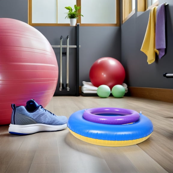 2pcs Exercise Ball Stability Ring: 32cm/37cm Inner Diameter - Inflatable Nonslip Fixed Ring - Yoga Ball Stand For Home Gym Or Classroom