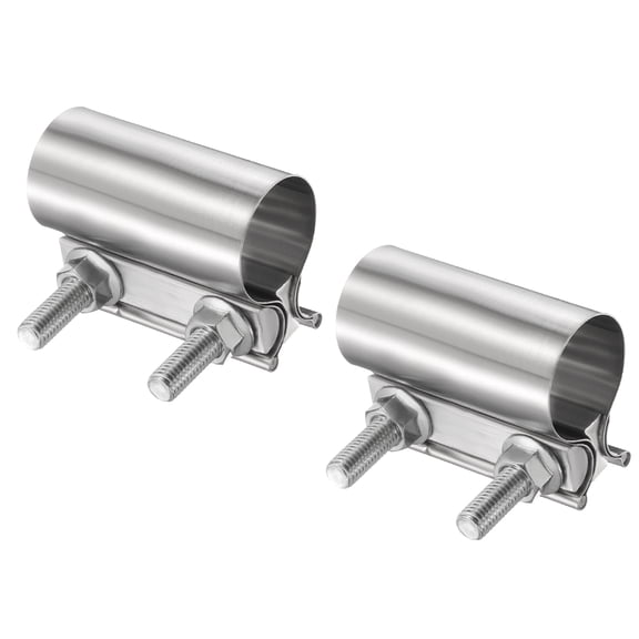 2pcs Exhaust Clamp 1.6" Stainless Steel Lap Joint Band Clamp Exhaust Pipes Connection with M10 Screws for Car Muffler Elbow Pipes