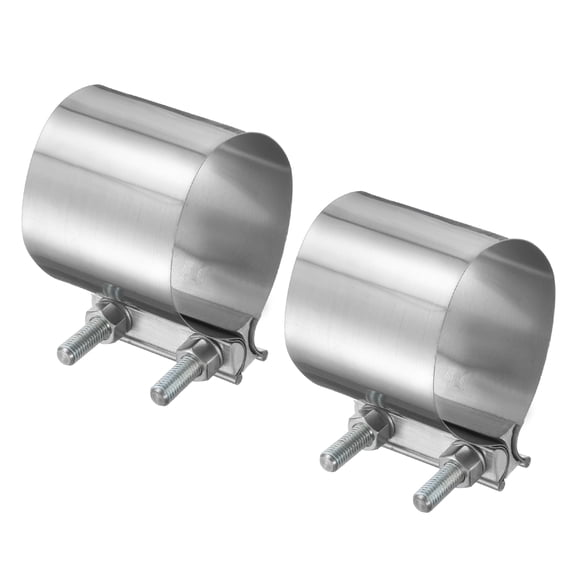 2pcs Exhaust Clamp 3.5" Stainless Steel Lap Joint Band Clamp Exhaust Pipes Connection with M10 Screws for Car Muffler Elbow Pipe