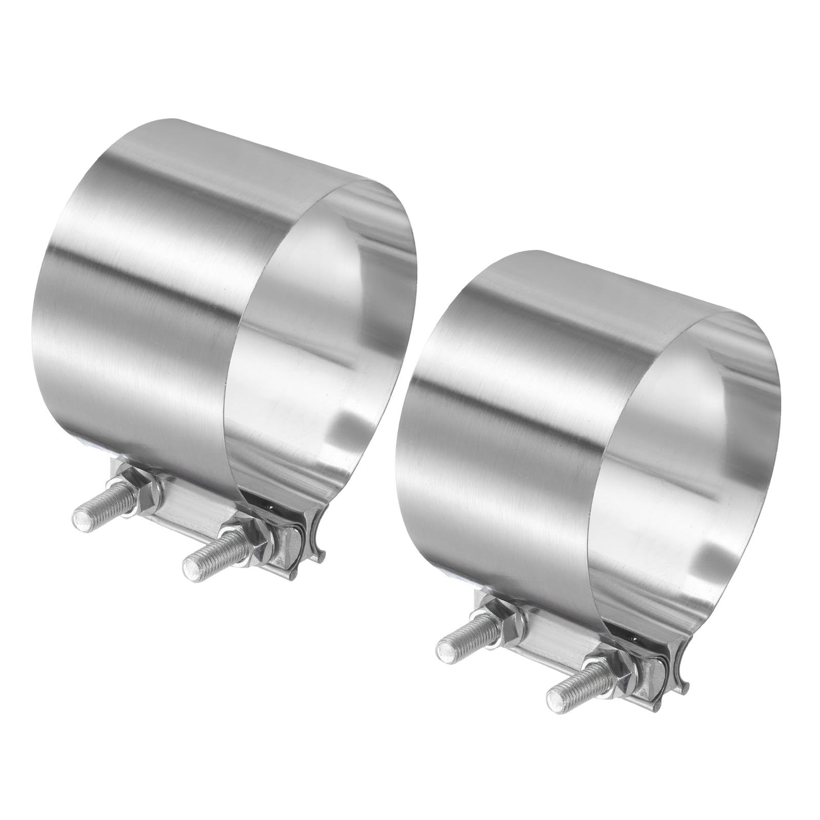2pcs Exhaust Clamp 4.5" Stainless Steel Lap Joint Band Clamp Exhaust Pipes Connection with M10 Screws for Car Muffler Elbow Pipes