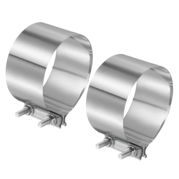 2pcs Exhaust Clamp 5.1" Stainless Steel Lap Joint Band Clamp Exhaust Pipes Connection with M10 Screws for Car Muffler Elbow Pipes