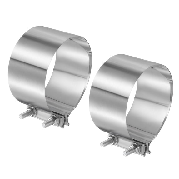 2pcs Exhaust Clamp 5.3" Stainless Steel Lap Joint Band Clamp Exhaust Pipes Connection with M10 Screws for Car Muffler Elbow Pipes