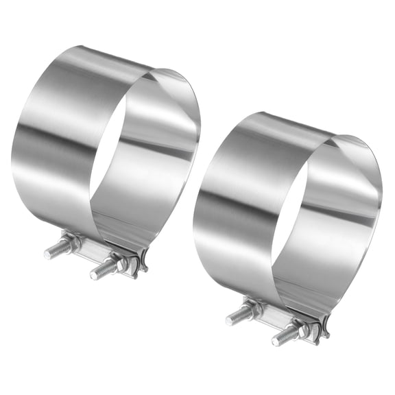 2pcs Exhaust Clamp 5.7" Stainless Steel Lap Joint Band Clamp Exhaust Pipes Connection with M10 Screws for Car Muffler Elbow Pipes