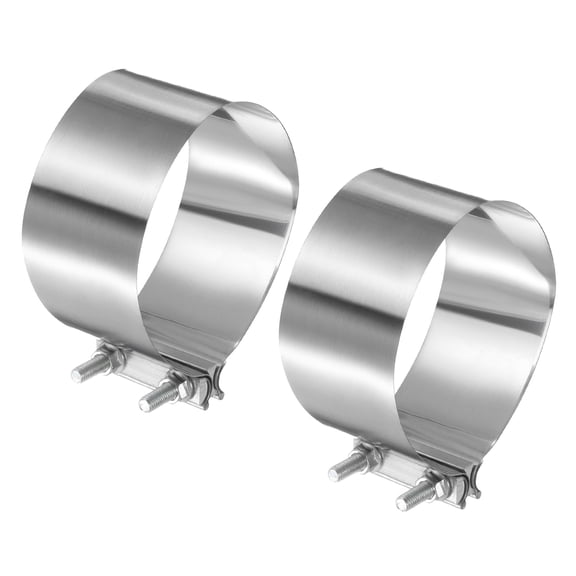 2pcs Exhaust Clamp 5.9" Stainless Steel Lap Joint Band Clamp Exhaust Pipes Connection with M10 Screws for Car Muffler Elbow Pipes