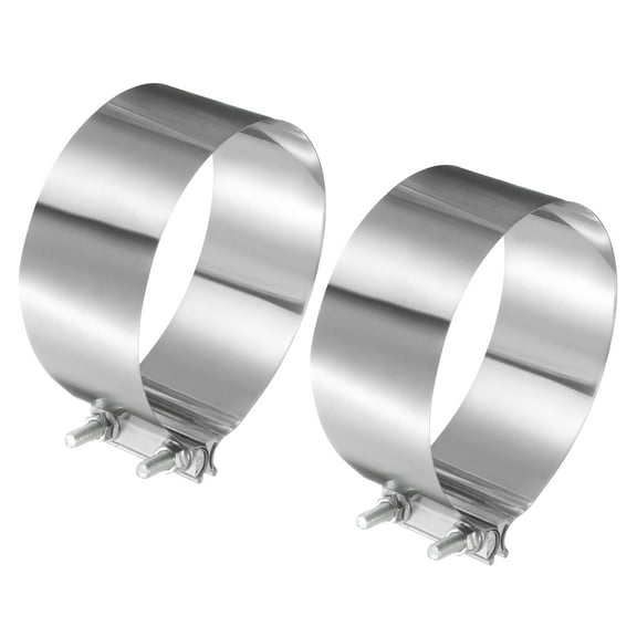 2pcs Exhaust Clamp 7.1" Stainless Steel Lap Joint Band Clamp Exhaust Pipes Connection with M10 Screws for Car Muffler Elbow Pipes