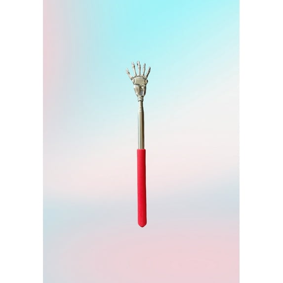2pcs Extendable Stainless Steel Back Scratcher for Men and Women - Red Handle, Pocket Size, Telescopic Backscratcher for Adults Easter Basket Stuffers