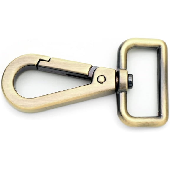 2pcs Extra-Thick Lobster Clasps Swivel Snap Hook Strong Metal Push Gate Clip Purse Hardware SC91 (1 Inch, Brushed Brass)