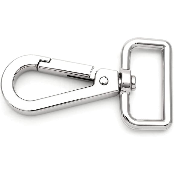 2pcs Extra-Thick Lobster Clasps Swivel Snap Hook Strong Metal Push Gate Clip Purse Hardware SC91 (1 Inch, Silver)
