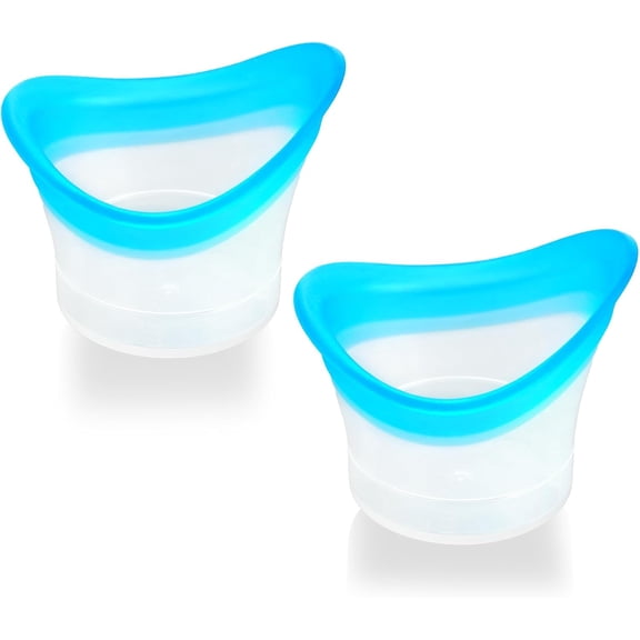 2pcs Eye Wash Cup Eye Wash Cleaner Kit Silicone Eyes Cleaning Cup for Rinse Portable Care Tool Transparent with Storage Container