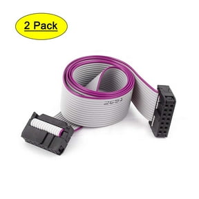 2pcs FC14P IDC 14-Pin F/F Hard Drive Flat Ribbon Cable 50cm Long for Motherboard