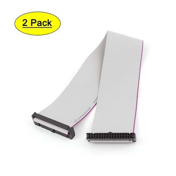 2pcs FC34P 34-Pin IDC Socket Extension Flat Ribbon Cable Wire 30cm 12inch Length