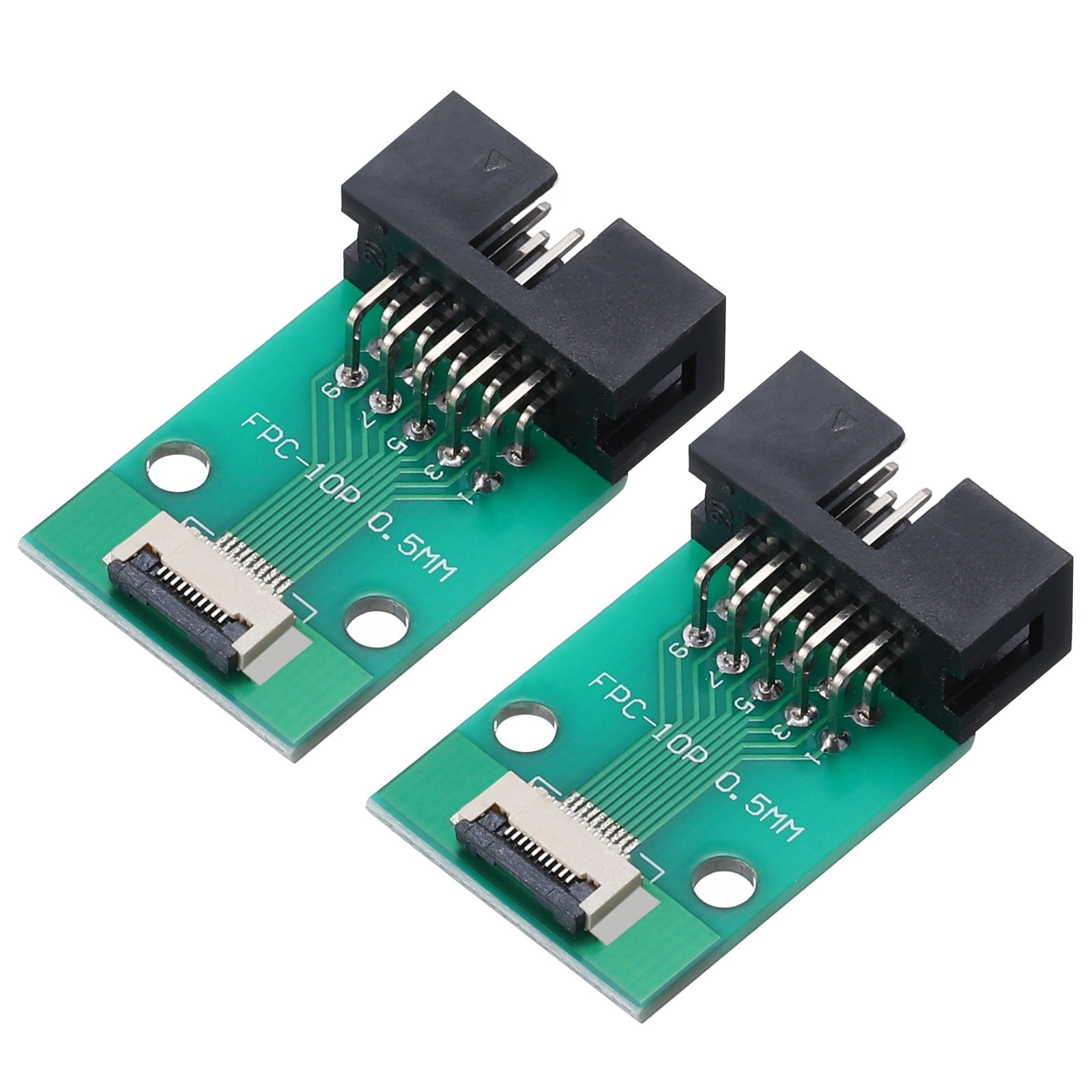 2pcs FFC FPC Connector Board 10 Pin 0.5mm Socket to 2.54mm Double Row ...