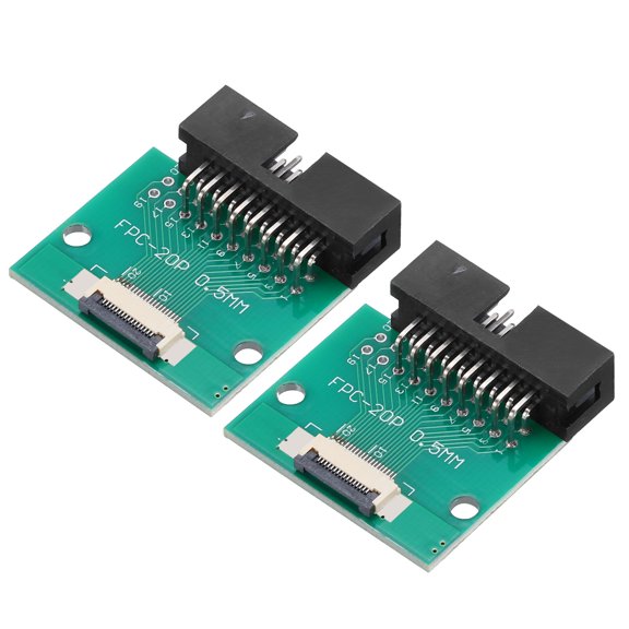 2pcs FFC FPC Connector Board 16 Pin 0.5mm Socket to 2.54mm Double Row Right Angel DC3 Male Pin Header Adapter