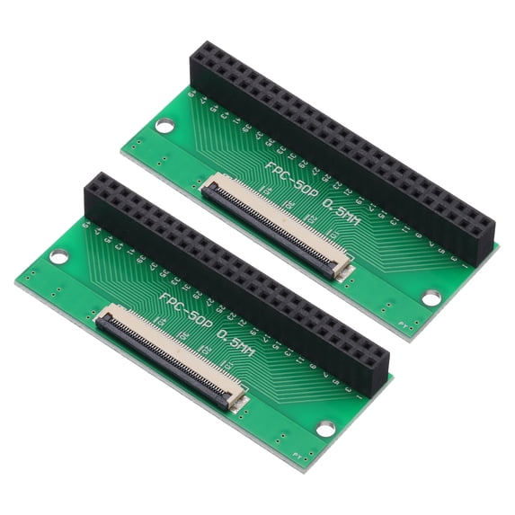 2pcs FFC FPC Connector Board 50 Pins 0.5mm Socket to 2.54mm Double Row Female Header Strip Adapter