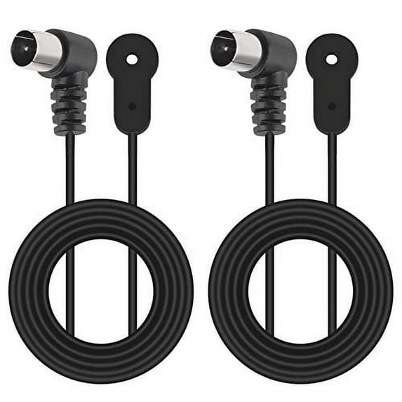 2pcs FM Antenna for Stereo Receiver Indoor, FM Radio Antenna 75 Ohm UNBAL F Type Male Coaxial Cable Wire Antenna for Yamaha Onkyo etc Table Top Home Stereo Receiver Radio Receiver Antenna