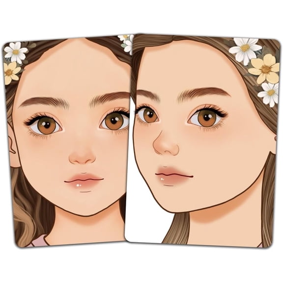 2pcs Face Painting Practice Board Reusable Makeup Practice A4 Size Mannequin Face Body Painting Exercise Template Facial Painting Supplies for Makeup Beginner Painting (Girl)