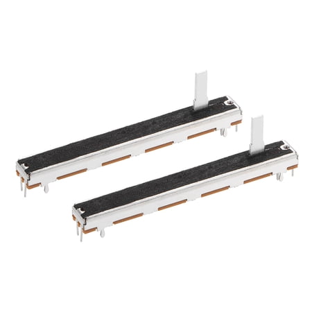 2pcs Fader Variable Resistors 75mm Straight Slide Potentiometer A103 10K Ohm Exponential double Potentiometers