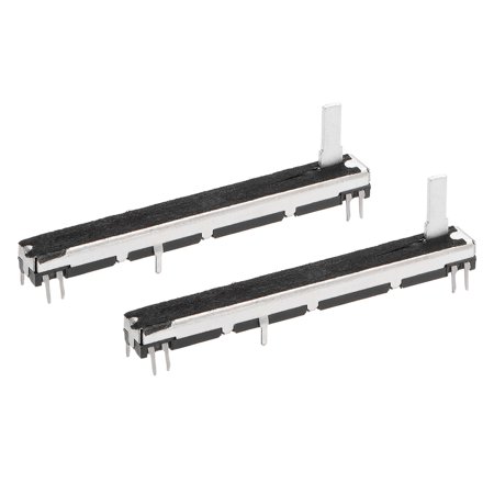 2pcs Fader Variable Resistors 75mm Straight Slide Potentiometer B103 10K Ohm Linear Double Potentiometers