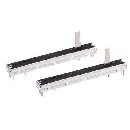 2pcs Fader Variable Resistors Mixer 75mm Straight Slide Potentiometer A103 10K Ohm Exponential double Potentiometers