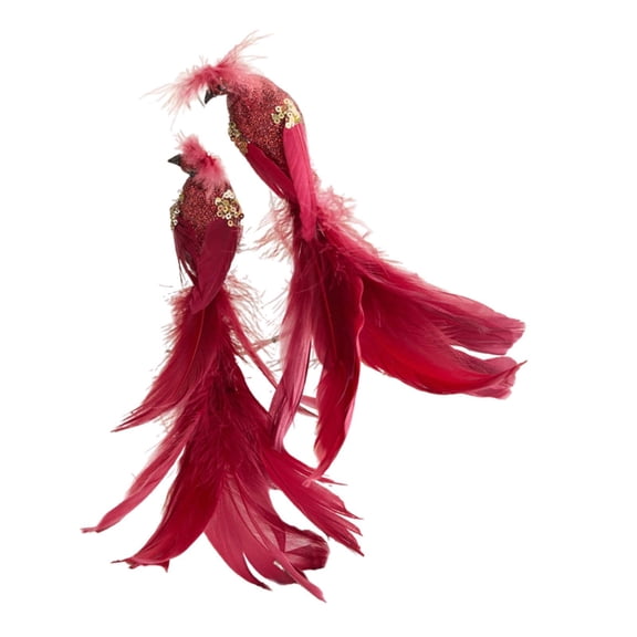 2pcs Fake Birds Figurines Adornments Simulation Feather Lightweight for Yard Branches Holiday Scene