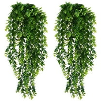 2pcs Fake Hanging Plants 3.6ft Fake Eucalyptus Vine, Fake Hanging Plant for Wedding Wall House Room Patio Indoor Outdoor Decor (No Baskets)