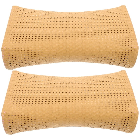 FONDOTIN Neck Rest Pillows for Sauna and Sleeping, Light Yellow Plastic, 2 Pieces Comfortable Support