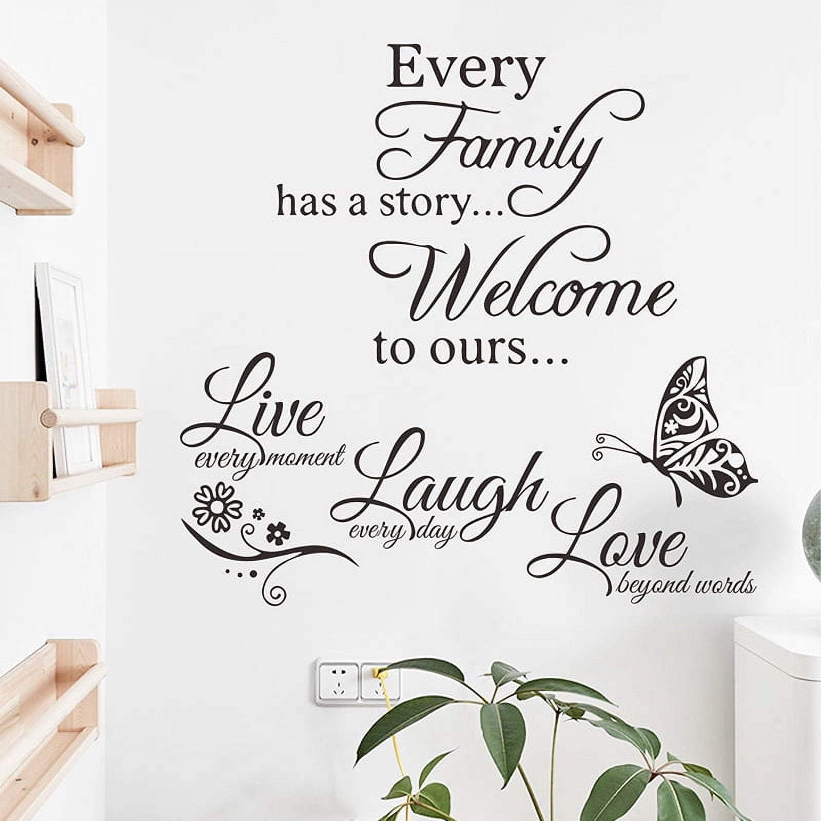 2pcs Family Wall Stickers, Quotes Words Design Vinyl Decal, Words Wall Sticker Motivational Wall