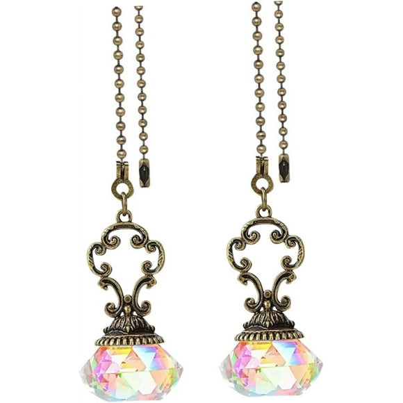 2pcs Fan Light Hanging Chain Fan Chandelier Car Chandelier White Home Decor Chain Extension Hanging Crystal Lamp Decor Iron Transparent Delicate Light Pendant Lamp Pendant Zipper