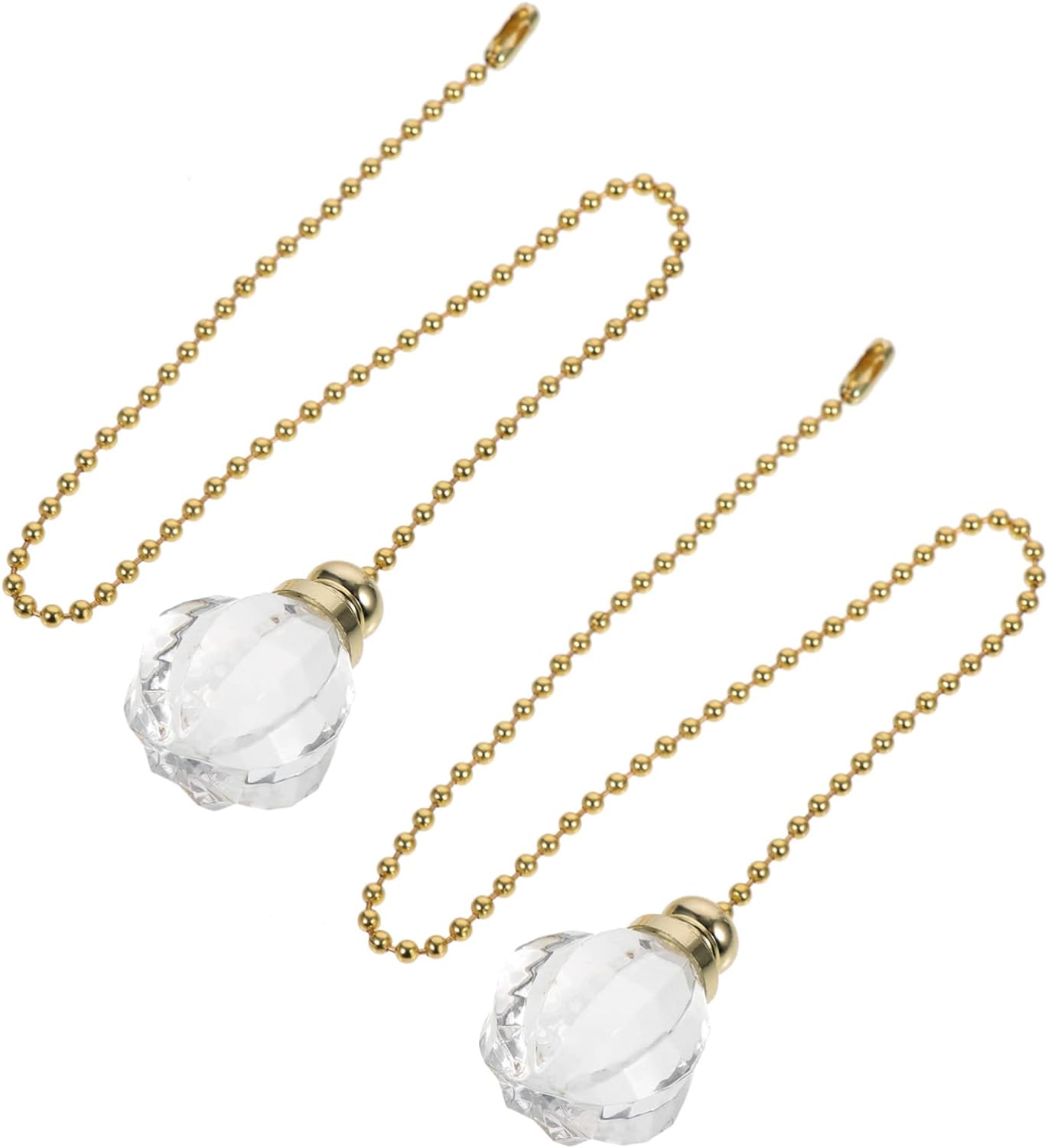Toyvian 2-Pack Metal Ceiling Fan Pull Chain Extension – Decorative Orb Design, 13.2 Inch Length – For Light Switches, Fans, Lamps – Easy To Install