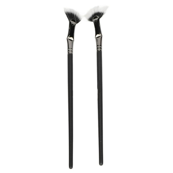 2pcs Fan Mascara Brushes,Eyelash Brush Lash Wand ,Mascara Fan Bent Brush Double Layer Prevent Clumping Enhance Lower Lashes Fan Mascara Application Brushes